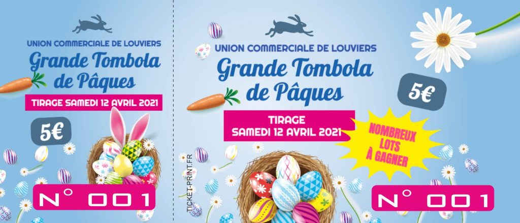 maxi billet ticket tombola couleurs